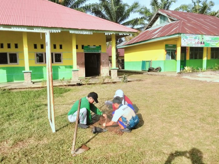 Penanaman Pohon untuk Mewujudkan MTs  Negeri 2 Tebo Hijau